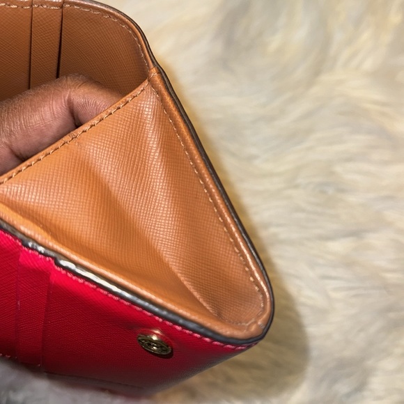 TORY BURCH Red Leather Robinson Flap Continental Wallet EUC - Picture 13 of 14